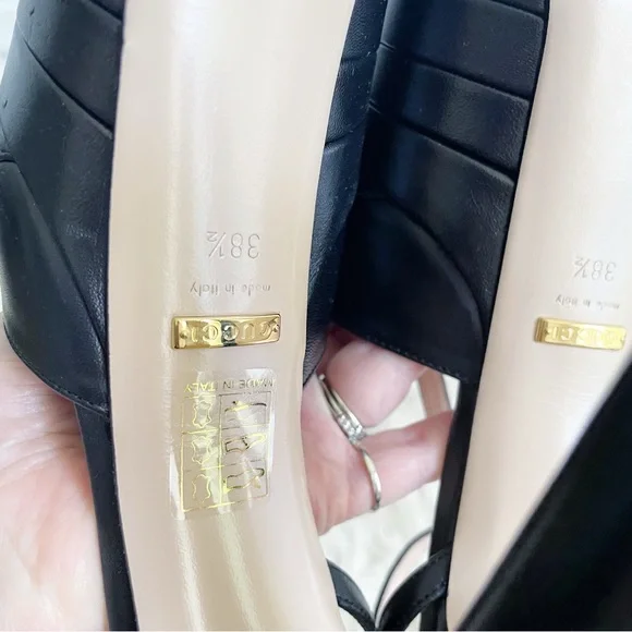 Gucci Angel Platform Pump Black Leather size 38.5 - Picture 12 of 15